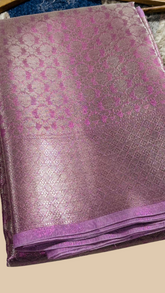 Lilac Lavender Tissue Silk Saree